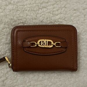 Ralph Lauren Tan Leather Wallet with Gold Logo